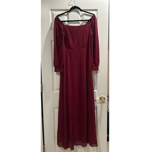 Elegant Burgundy Evening Gown